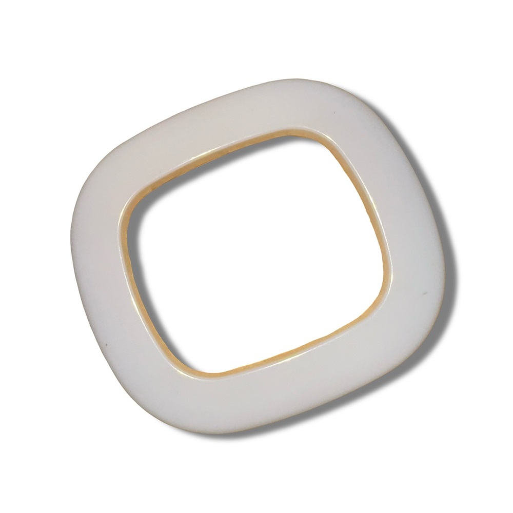 White Plastic Rectangle Bangle Bracelet
